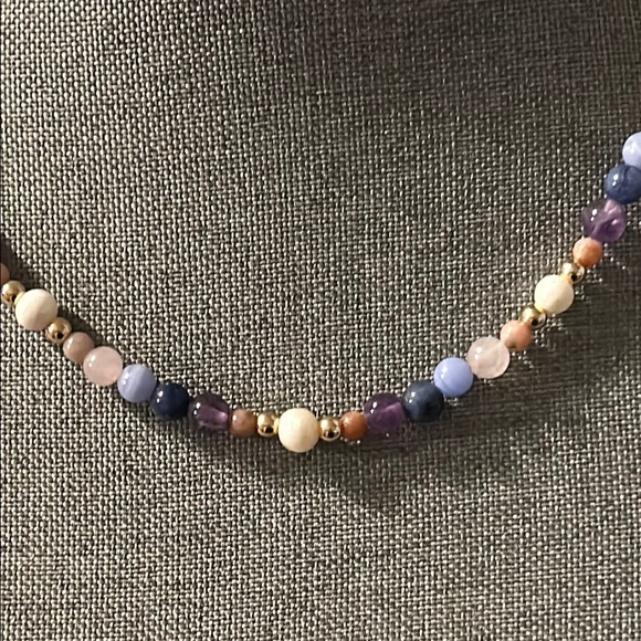 ✨ Handmade Freshwater Pearl + Amethyst + Rose Quartz + Agate Beaded Necklace - Picture 6 of 8
